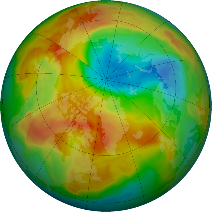 Arctic ozone map for 03 April 2011